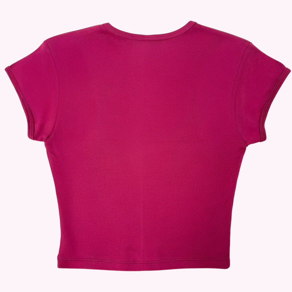 Thrift Store Whore Baby Tee in Ruby